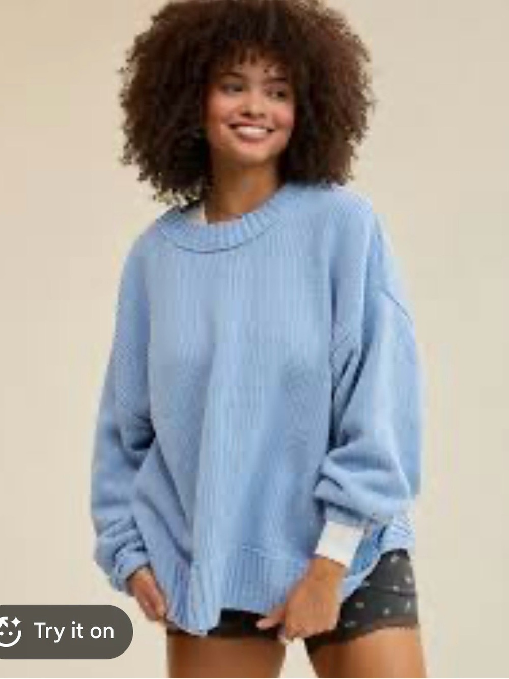 Aerie light blue chunky knit sweater